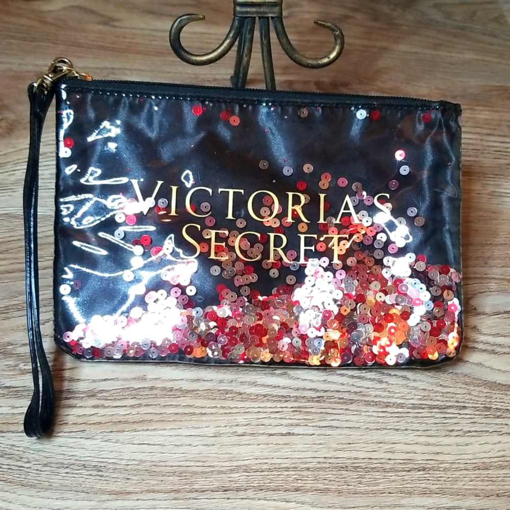 Victoria's Secret Black Sequined Wristlet - Picture 1 of 9